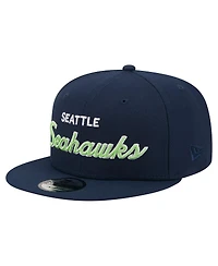 New Era Men's College Navy Seattle Seahawks Core Team Script 9FIFTY Snapback Hat