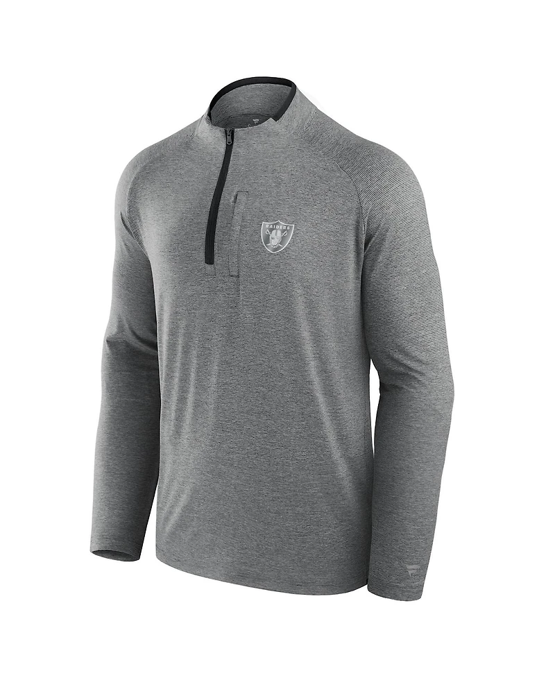 Fanatics Men's and Women's Charcoal Las Vegas Raiders Front Office Performance Primary Quarter-Zip Jacket