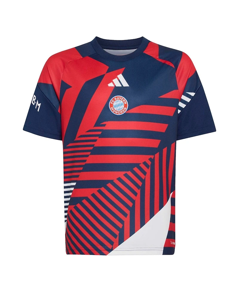 Adidas Big Boys and Girls Blue/Red Bayern Munich 2026/27 Pre-Match Home Training Jersey
