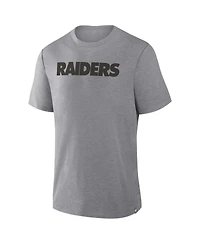 Fanatics Men's Heather Gray Las Vegas Raiders Pass Rush Tri-Blend T-Shirt