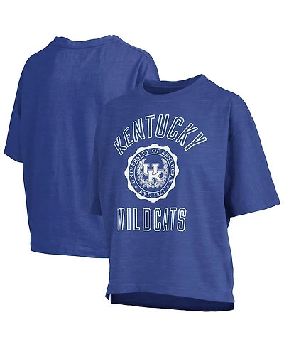 Pressbox Women's Royal Kentucky Wildcats Motley Crew Bishop Waist Length Oversized Slub T-Shirt