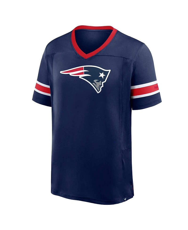 Fanatics Men's Navy New England Patriots Hometown Premium Hashmark V-Neck T-Shirt