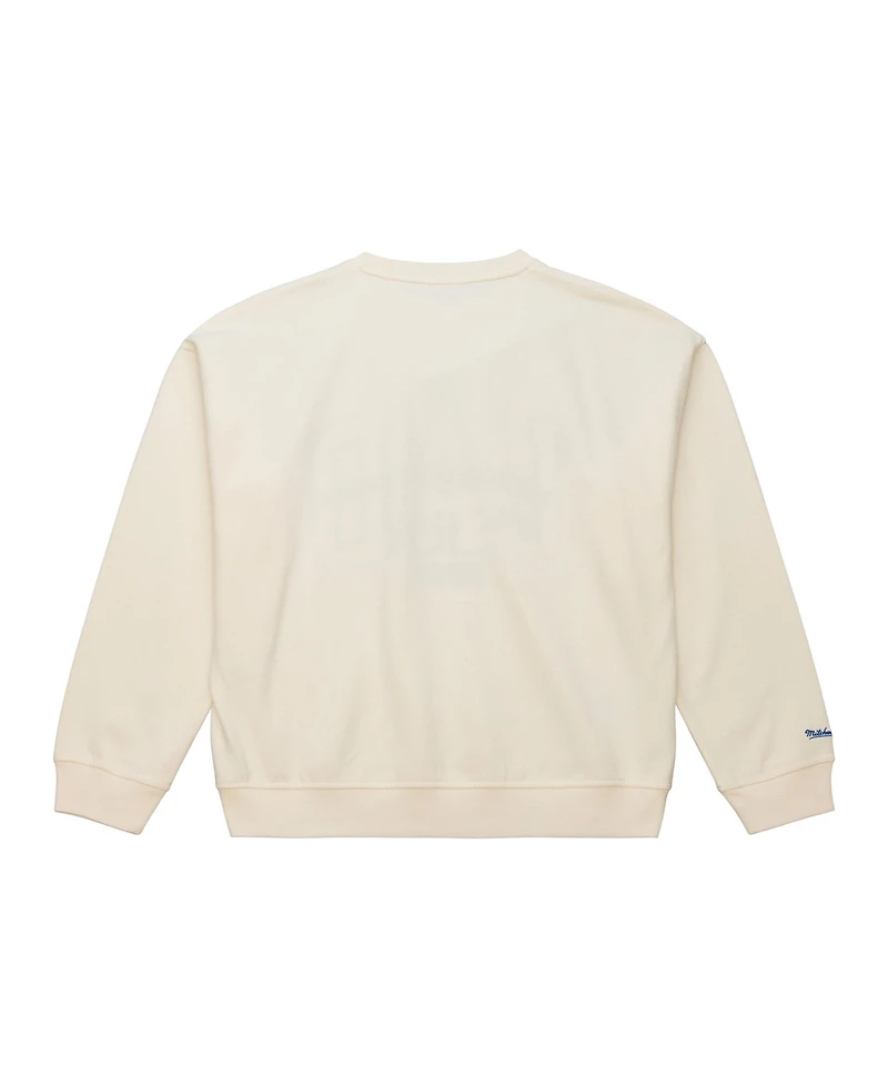Mitchell & Ness Women's Cream Los Angeles Dodgers Premium Crewneck Sweatshirt
