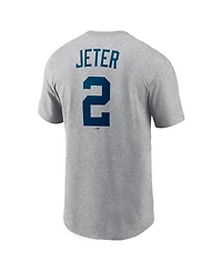 Nike Men's Derek Jeter Heather Gray New York Yankees Cooperstown Collection Name Number T-Shirt