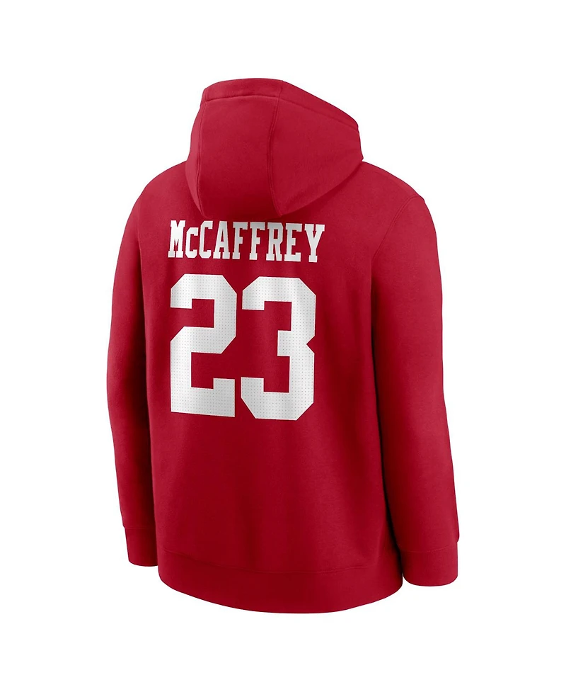 Nike Men's Christian McCaffrey Scarlet San Francisco 49ers Name Number Hoodie
