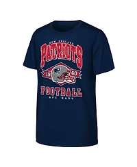 Outerstuff Big Boys and Girls Navy New England Patriots Kick Off T-Shirt