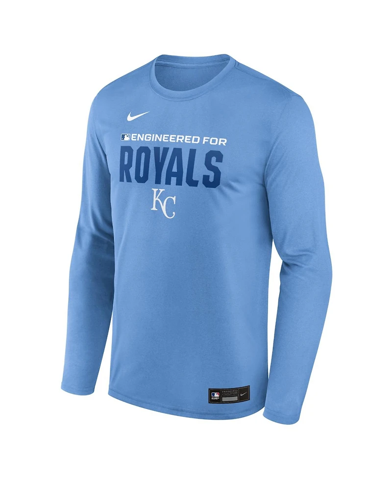 Nike Men's Light Blue Kansas City Royals Authentic Collection Legend Dri-fit Long Sleeve T-Shirt