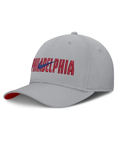 Nike Men's Gray Philadelphia Phillies Primetime Rise Dri-fit Flex Hat