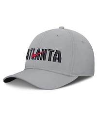 Nike Men's Gray Atlanta Braves Primetime Rise Dri-fit Flex Hat