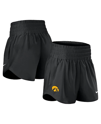 Nike Women's Black Iowa Hawkeyes Performance One Dri-fit High-Rise Shorts