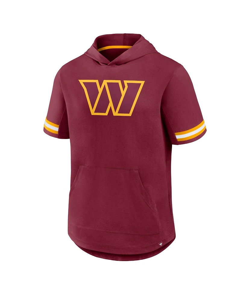 Fanatics Men's Burgundy Washington Commanders Optimal Play Short Sleeve Hooded T-Shirt
