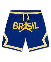 Jordan Big Boys and Girls Royal Brazil National Team Mesh Demand Dri-fit Shorts