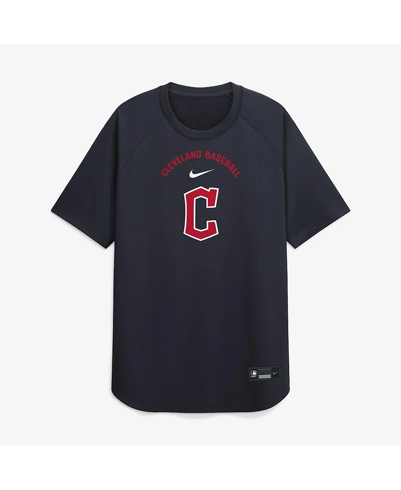 Nike Men's Navy Cleveland Guardians Authentic Collection Batting Practice Pre-Game Raglan Dri-fit Top