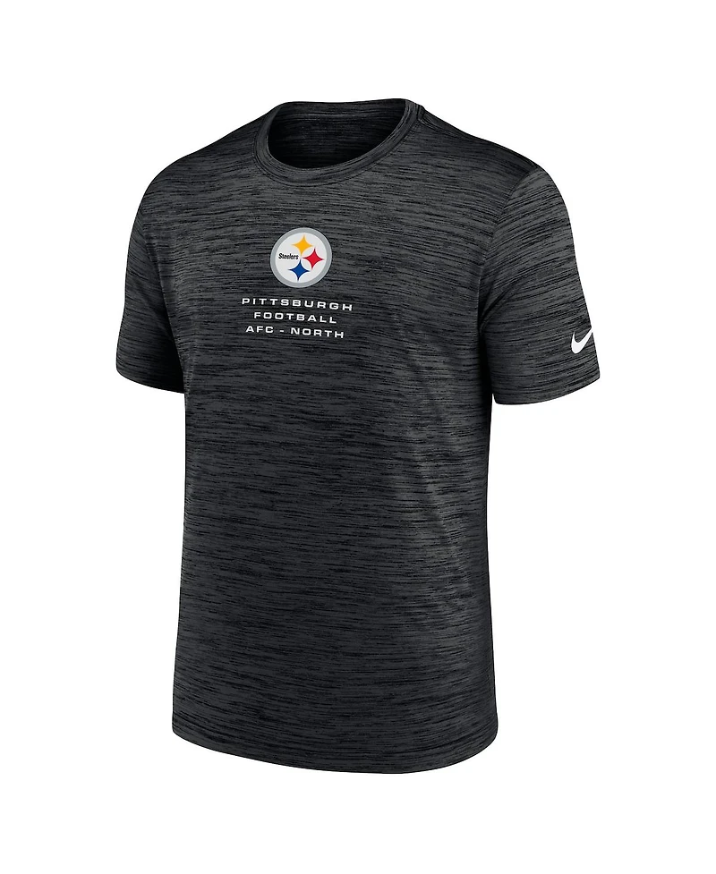 Nike Men's Black Pittsburgh Steelers Velocity Ball Carrier Dri-fit T-Shirt