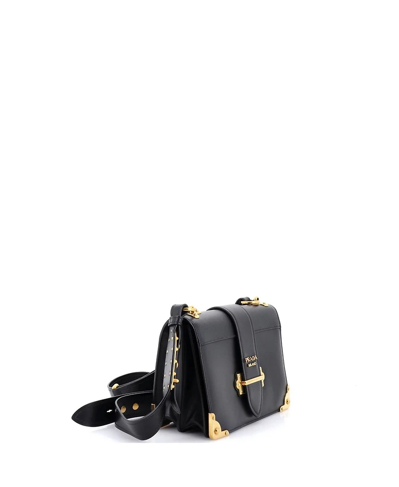 Pre-Owned Prada Large Cahier Crossbody Bag Leather and Saffiano Leather