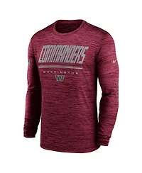 Nike Men's Burgundy Washington Commanders Sideline Offensive Transition Velocity Dri-fit Long Sleeve T-Shirt