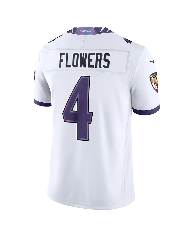 Nike Men's Zay Flowers White Baltimore Ravens Vapor F.u.s.e. Sewn Down Limited Jersey
