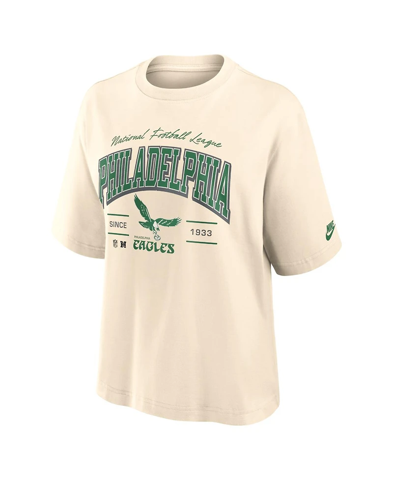 Nike Women's Cream Philadelphia Eagles Vintage Mod Boxy T-Shirt