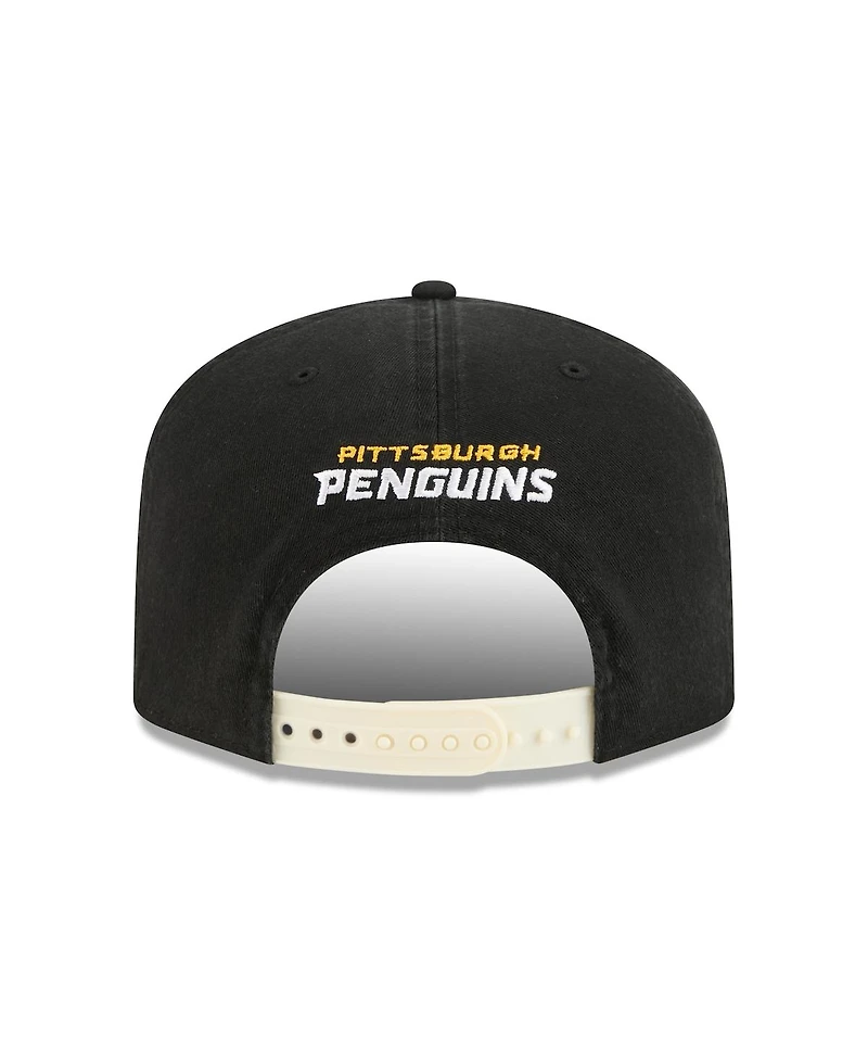 New Era Men's Black Pittsburgh Penguins Throwback Stanley Cup Champions Side Patch 19TWENTY Adjustable Hat
