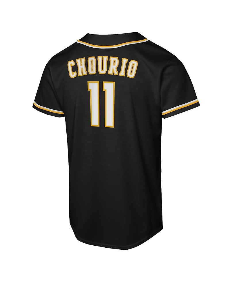 Nike Big Boys and Girls Jackson Chourio Black Milwaukee Brewers Fashion Replica Player Jersey