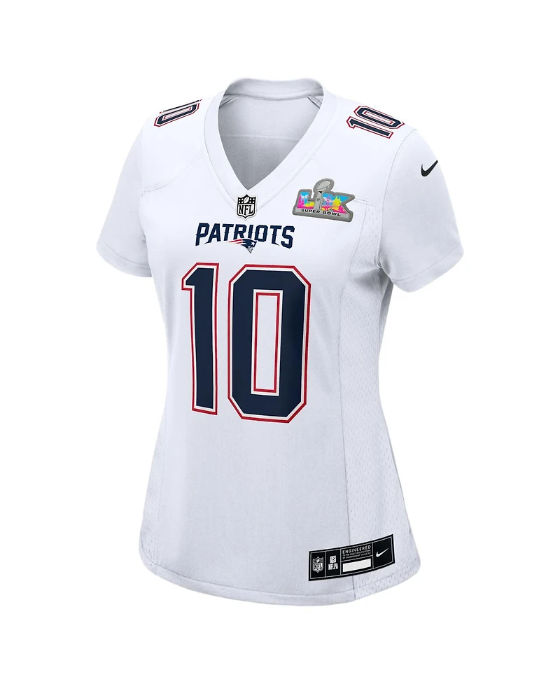 Nike Women's Drake Maye White New England Patriots Super Bowl Lx Patch Tundra Fashion Game Jersey