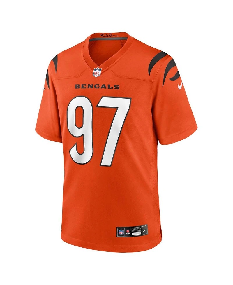 Nike Men's Dexter Lawrence Ii Orange Cincinnati Bengals Game Jersey