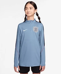 Nike Big Boys and Girls Blue England National Team 2026 Strike Dri-fit Long Sleeve Quarter-Zip Drill Top