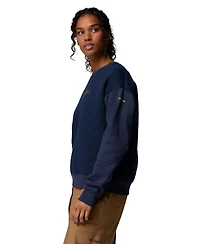 Columbia Women's Navy Michigan Wolverines Collegiate Hart Mountain Quilted Sweatshirt