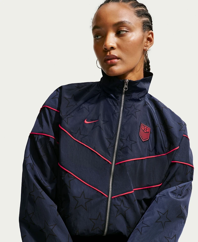 Nike Women's Navy Usmnt Windrunner Uv Woven Full-Zip Jacket