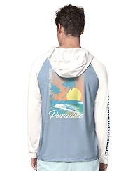 Margaritaville Men's Light Blue/Cream Dallas Cowboys Sand, Sea, Sunsets Long-Sleeve Rashguard Hoodie Pullover