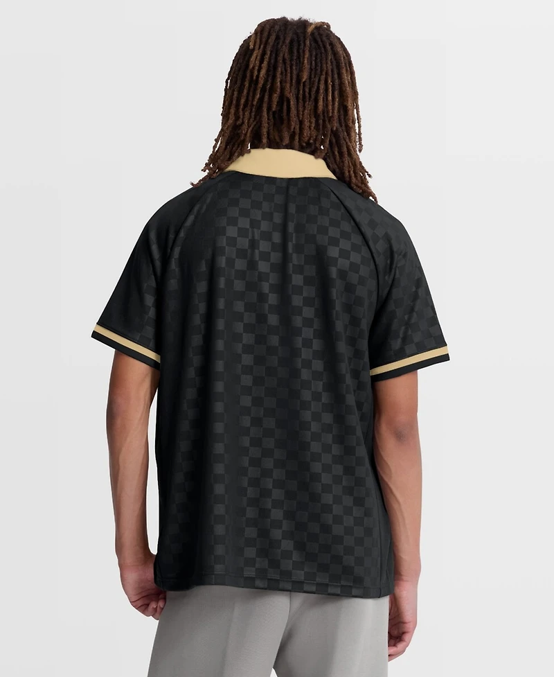 Fanatics Men's Black/Gold New Orleans Saints Homerun Raglan V-Neck Polo Shirt