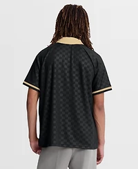 Fanatics Men's Black/Gold New Orleans Saints Homerun Raglan V-Neck Polo Shirt