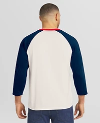 Fanatics Men's White/Navy Chicago Bears Americana 3/4 Sleeve Raglan T-Shirt
