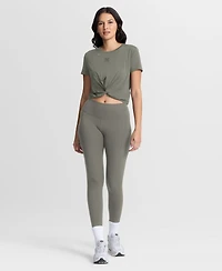 Nike Women's Olive New York Yankees One Twist Dri-fit Cropped T-Shirt