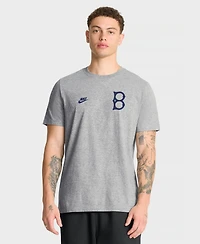 Nike Men's Heather Gray Brooklyn Dodgers Cooperstown 2-Hit T-Shirt