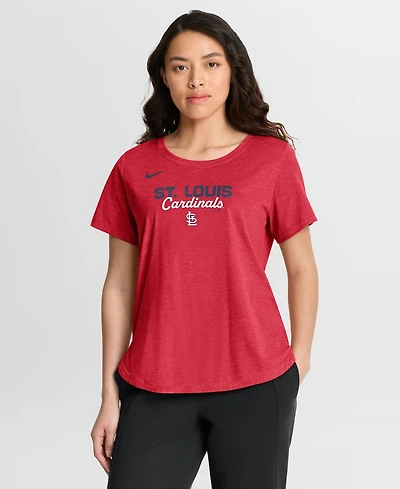 Nike Women's Heather Red St. Louis Cardinals Arched Tri-Blend T-Shirt
