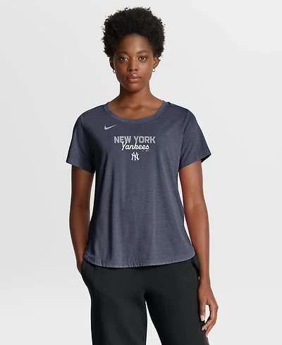 Nike Women's Heather Navy New York Yankees Arched Tri-Blend T-Shirt