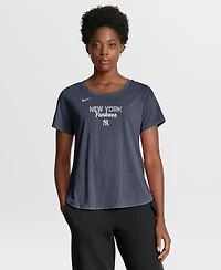 Nike Women's Heather Navy New York Yankees Arched Tri-Blend T-Shirt