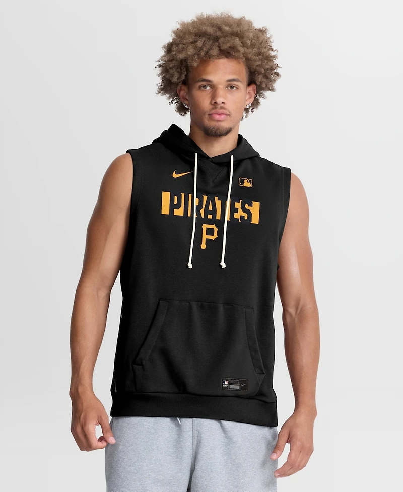 Nike Men's Black Pittsburgh Pirates Authentic Collection Standard Issue Dri-fit Sleeveless Hoodie