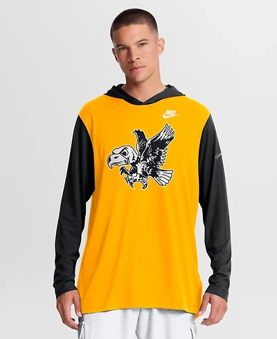 Nike Men's Gold/Black Iowa Hawkeyes Campus Legacy Tri-Blend Long Sleeve Hooded T-Shirt