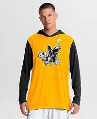 Nike Men's Gold/Black Iowa Hawkeyes Campus Legacy Tri-Blend Long Sleeve Hooded T-Shirt