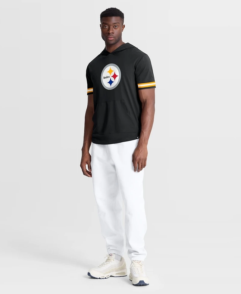 Fanatics Men's Black Pittsburgh Steelers Optimal Play Short Sleeve Hooded T-Shirt