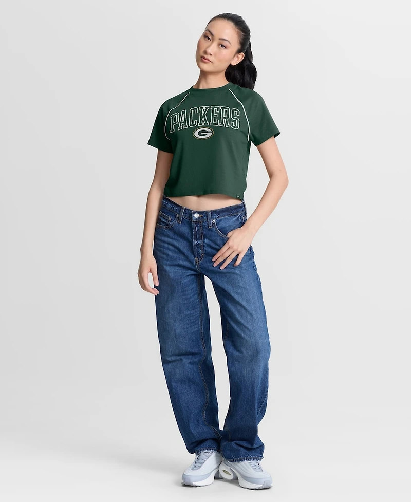 Fanatics Women's Green Bay Packers Offensive Scheme Raglan Tri-Blend Cropped Top