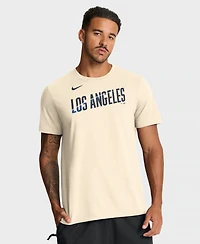Nike Men's Cream Los Angeles Dodgers City Connect Wordmark T-Shirt