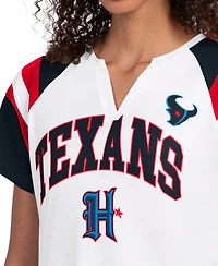 Starter Women's White Houston Texans Game On Notch Neck T-Shirt