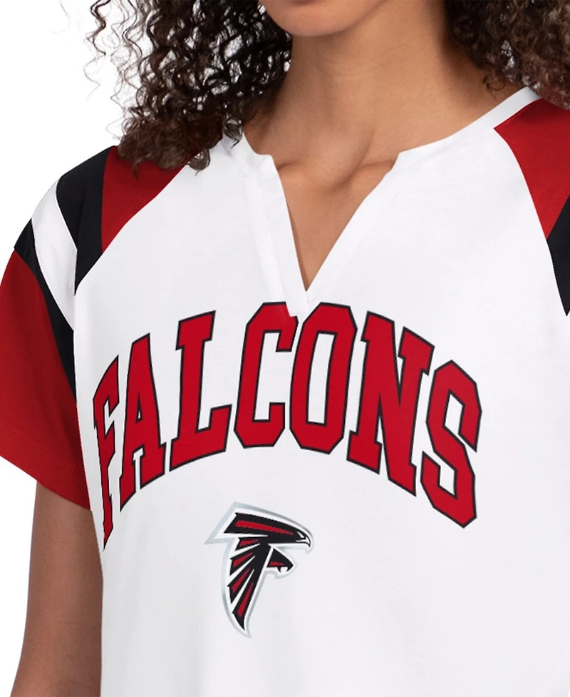Starter Women's White Atlanta Falcons Game On Notch Neck T-Shirt