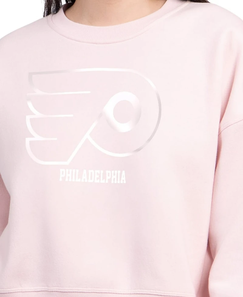 Starter Women's Pink Philadelphia Flyers Boxy Cropped Sweatshirt