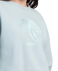 Starter Women's Mint Jacksonville Jaguars Travel Pastels Boxy Fleece Sweatshirt