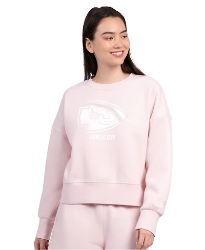 Starter Women's Light Pink Kansas City Chiefs Travel Pastels Boxy Fleece Sweatshirt
