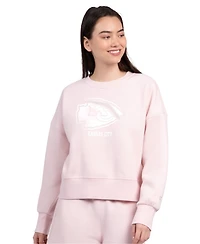 Starter Women's Light Pink Kansas City Chiefs Travel Pastels Boxy Fleece Sweatshirt
